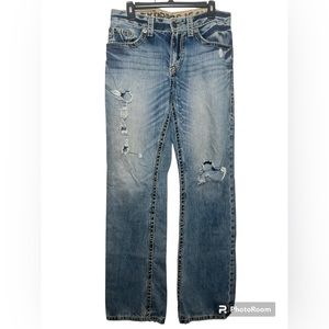 Express Men’s Kingston Bootcut Distressed Jeans Size W32 L34